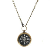 brass compass necklace